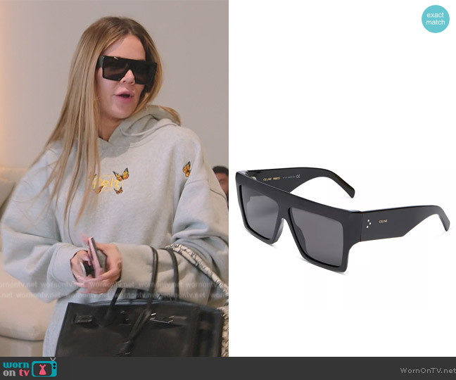 Celine Polarized Flat Top Square Sunglasses worn by Khloe Kardashian (Khloe Kardashian) on The Kardashians
