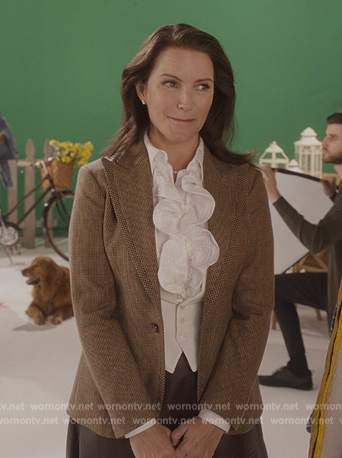 Charlotte’s houndstooth blazer on And Just Like That