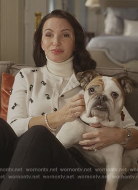 Charlotte’s white bow embellished sweater on And Just Like That