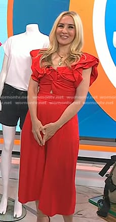 Chassie’s red ruffle jumpsuit on Today