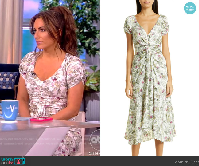 Cinq a Sept Walker Floral Ruched Dress worn by Alyssa Farah Griffin on The View