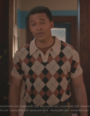 Clay’s argyle short sleeve polo on Riverdale