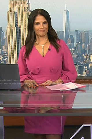 Darlene’s pink v-neck long sleeve dress on Today