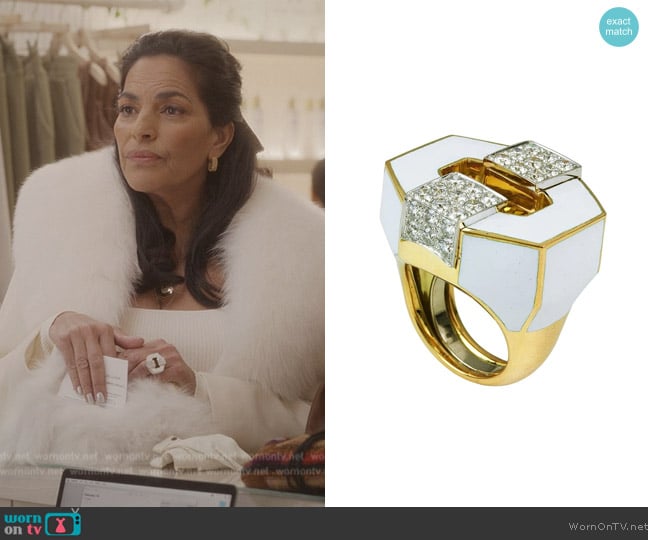 David Webb Buckle Ring worn by Seema Patel (Sarita Choudhury) on And Just Like That