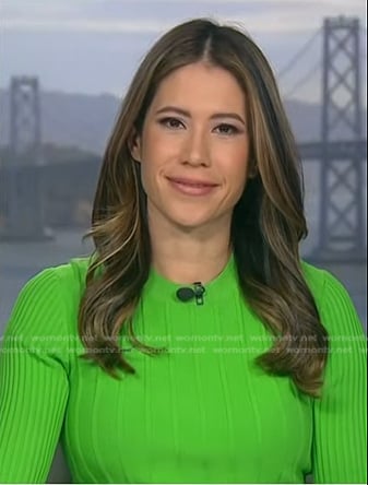 Deirdre’s green ribbed dress on NBC News Daily