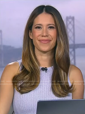 Deirdre’s lilac sleeveless knit top on NBC News Daily