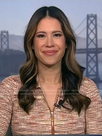 Deirdre’s orange space dye zip sweater on NBC News Daily