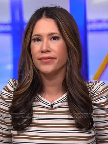 Deirdre’s striped puff sleeve top on NBC News Daily