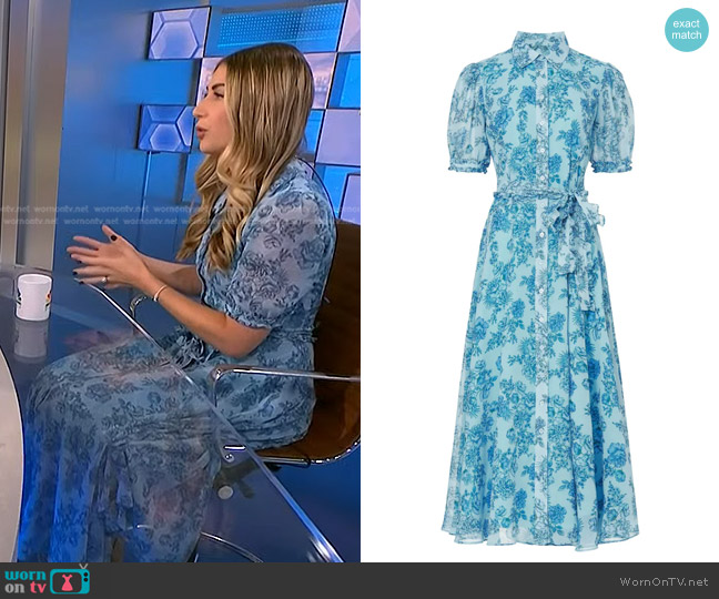 Derek Lam Collective Floral Shirt Dress worn by Sam Previte on NBC News Daily