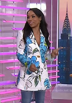 Devyn Simone’s white floral print blazer by Today