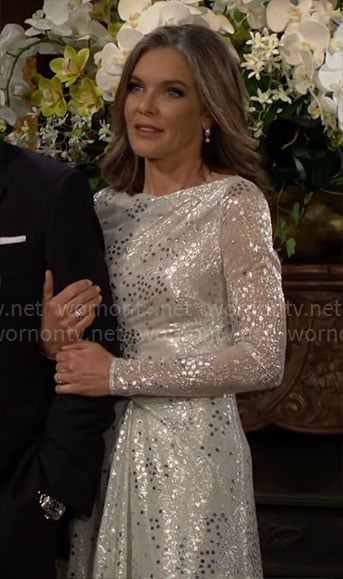 Diane’s metallic star dress on The Young and the Restless