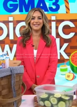 Dina Deleasa-Gonsar’s pink blazer and shorts on Good Morning America