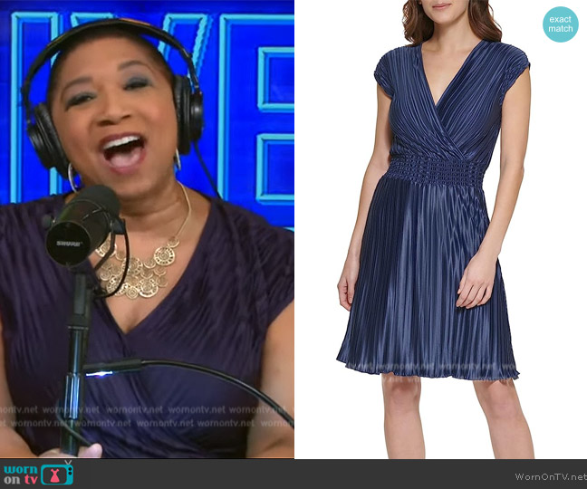 DKNY Sleeveless V-Neck Knit Dress worn by Deja Vu on Live with Kelly and Mark
