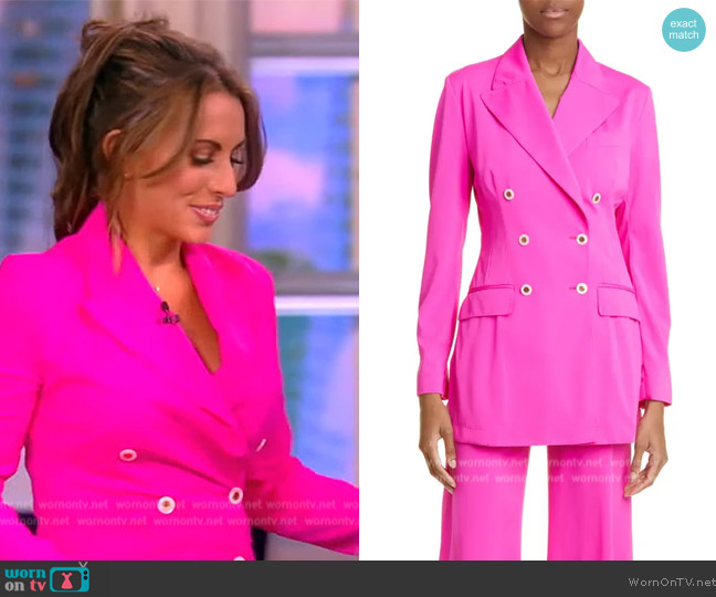 Dolce and Gabbana Double-Breasted Tech Coat worn by Alyssa Farah Griffin on The View