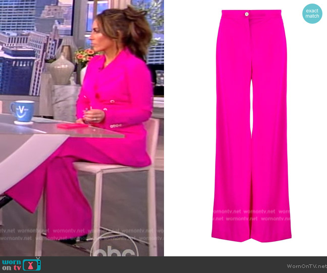Dolce and Gabbana High-waisted wide-leg trousers worn by Alyssa Farah Griffin on The View
