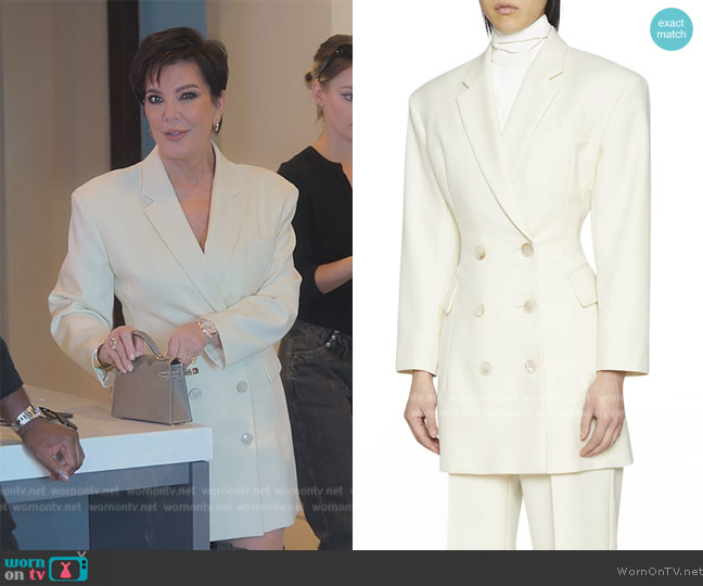 Dries Van Noten Bia Double-Breasted Hourglass Jacket worn by Kris Jenner (Kris Jenner) on The Kardashians