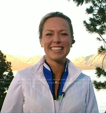 Dylan’s blue half-zip top and white jacket on Today