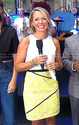 Dylan’s white top and yellow floral skirt on Today
