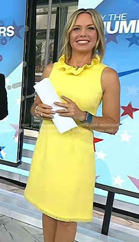 Dylan’s yellow ruffle neck dress on Today