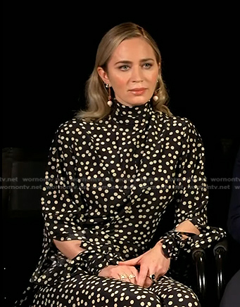 Emily Blunt’s black polka dot dress on Today