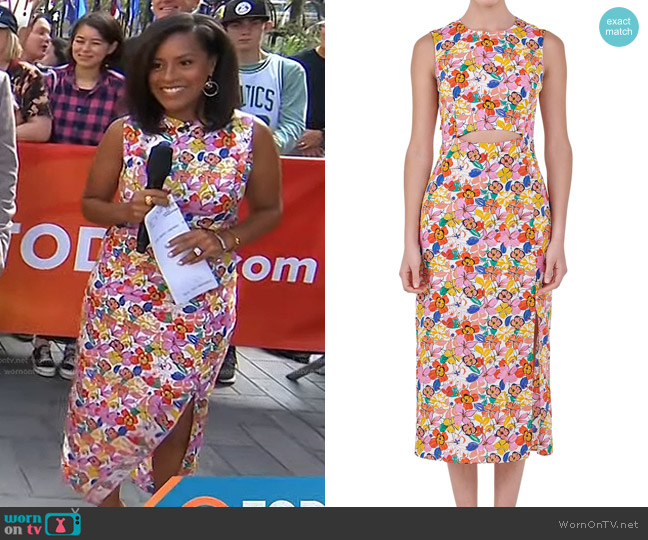 Endless Rose Floral Cutout Cotton Dress worn by Sheinelle Jones on Today