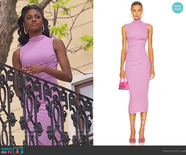 Enza Costa Silk Knit Sleeveless Twist Midi Dress worn by Charity Lawson on The Bachelorette