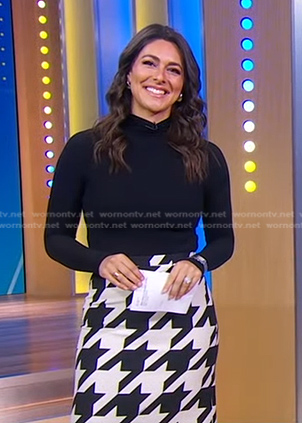 Erielle’s houndstooth skirt on Good Morning America