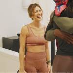 Erin’s space dye sports bra and leggings on The Real Housewives of New York City