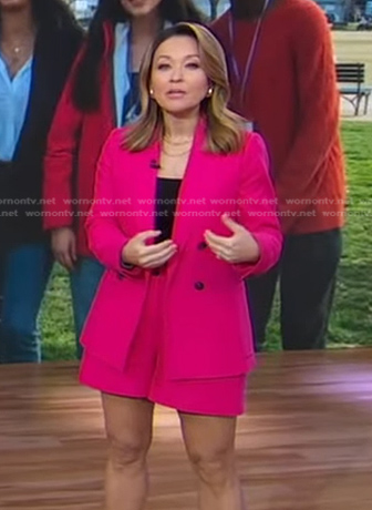 Eva’s hot pink blazer and shorts on Good Morning America
