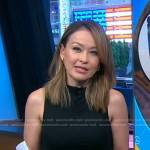 Eva’s black ruched sleeveless top on Good Morning America