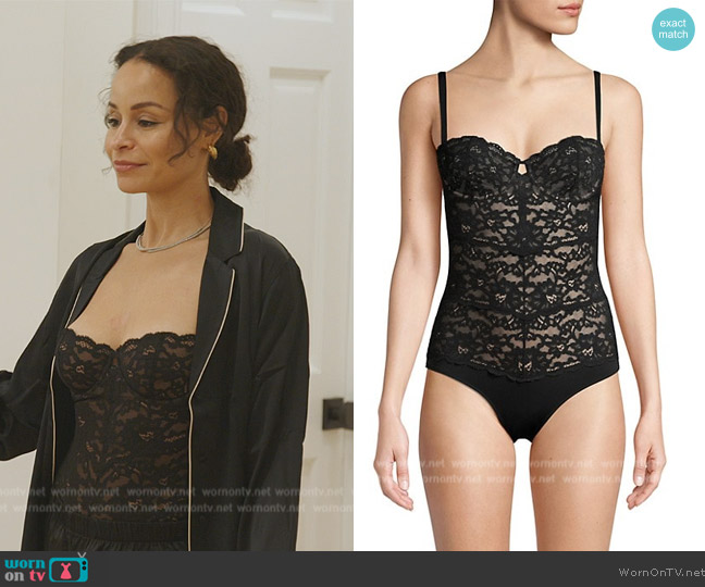 Fleur Du Mal Charlotte Lace Balconette Bodysuit worn by Sai De Silva on The Real Housewives of New York City
