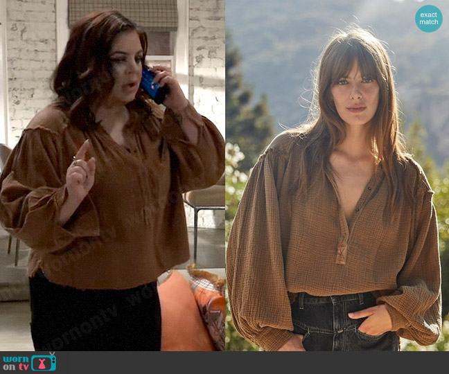 Free People Beach Day Pullover worn by Maxie Jones (Kirsten Storms) on General Hospital