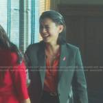 George’s grey blazer on Nancy Drew
