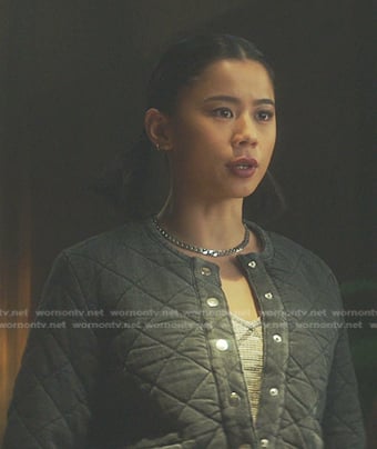 George’s black quilted jacket on Nancy Drew
