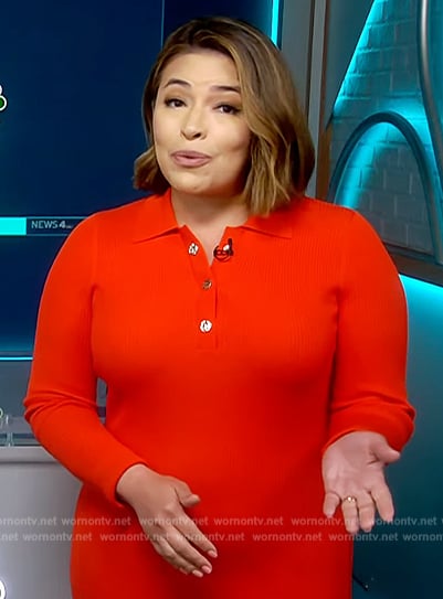 Gilma Avalos’s red polo dress on NBC News Daily