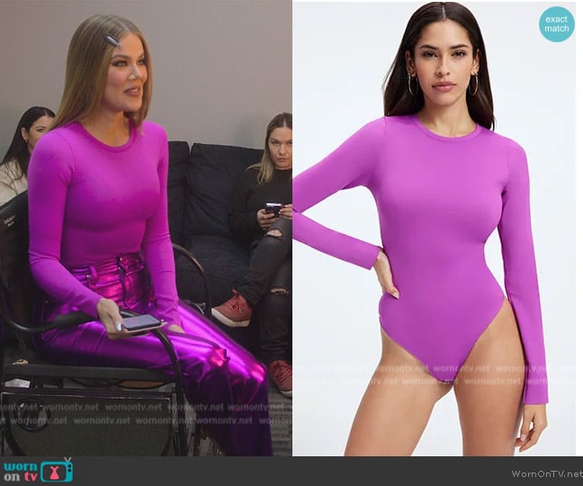 Good American Scuba Crewneck Bodysuit worn by Khloe Kardashian (Khloe Kardashian) on The Kardashians
