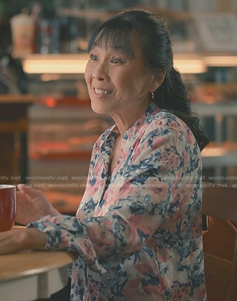 Grace’s floral print blouse on Sweet Magnolias