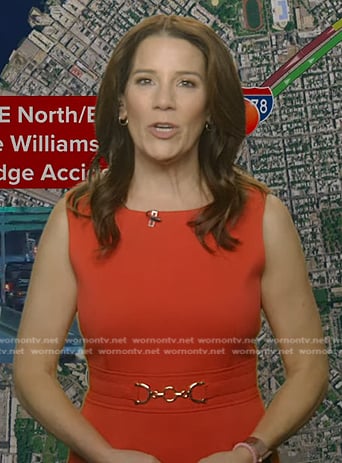 Heather’s red chain detail waist dress on Good Morning America