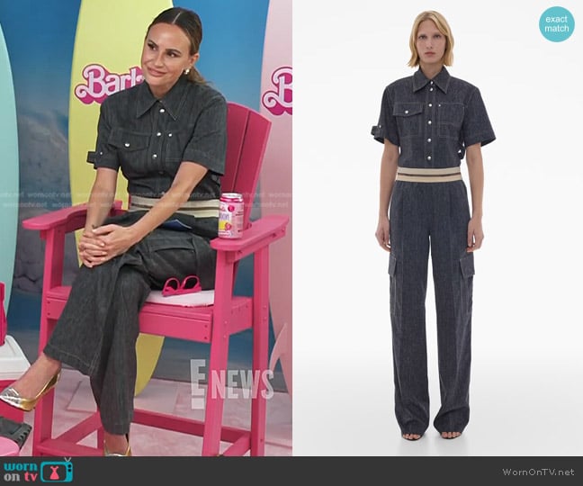 Helmut Lang Linen-Blend Utility Shirt worn by Keltie Knight on E! News