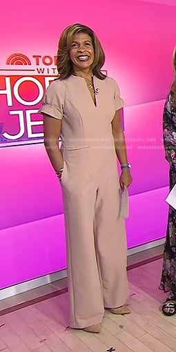 Hoda’s beige short sleeve jumpsuit on Today