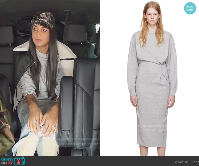 Isabel Marant Gray Meg Midi Dress worn by Jessel Taank on The Real Housewives of New York City