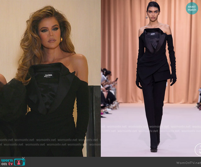 Jean Paul Gaultier Off-Shoulder Jumpsuit worn by Khloe Kardashian (Khloe Kardashian) on The Kardashians