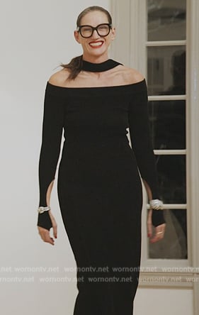 Jenna’s black halterneck dress on The Real Housewives of New York City