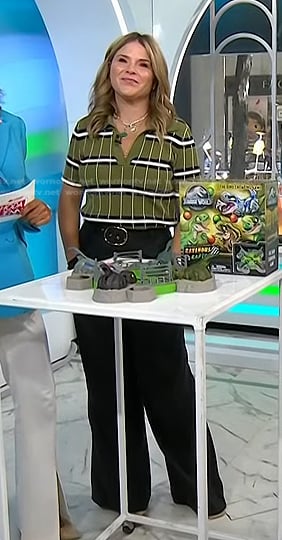 Jenna’s green plaid polo and black belted pants on Today
