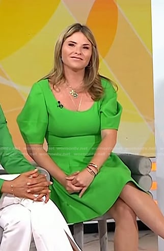 Jenna’s green flare mini dress on Today