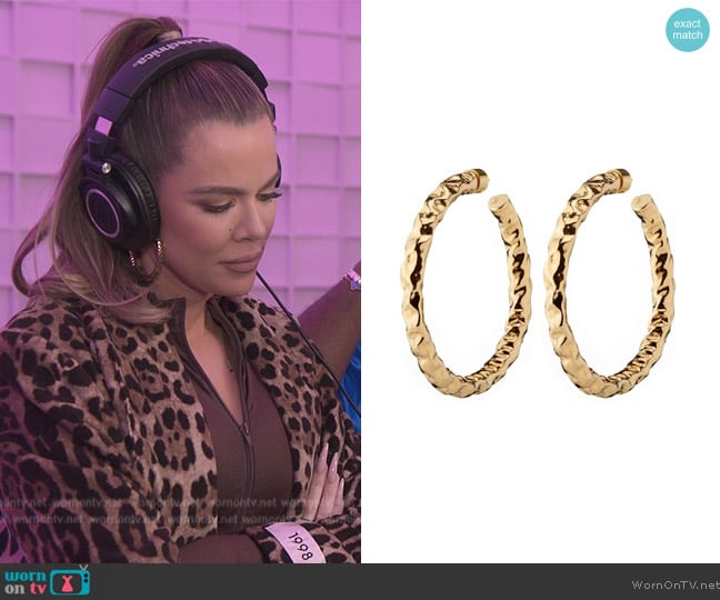 Jennifer Fisher Thin Maeve Hoops worn by Khloe Kardashian (Khloe Kardashian) on The Kardashians