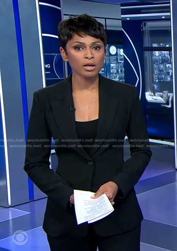 Jericka’s black blazer on CBS Evening News