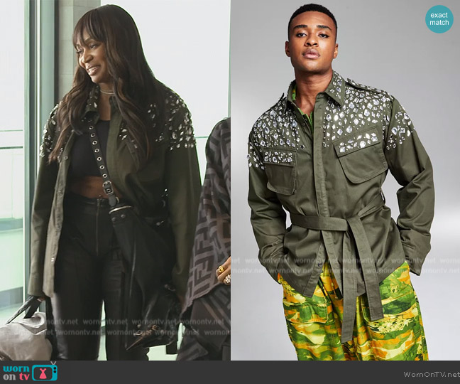 Jerome Lamaar by Crystal Embellished Military Jacket by And Now This 5:31 worn by Marlo Hampton on The Real Housewives of Atlanta