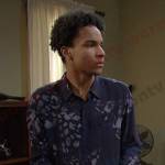 Jerry’s blue printed shirt on Days of our Lives