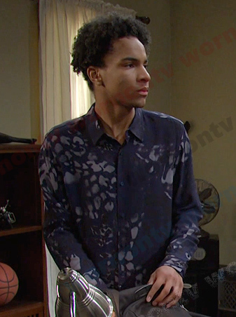 Jerry’s blue printed shirt on Days of our Lives